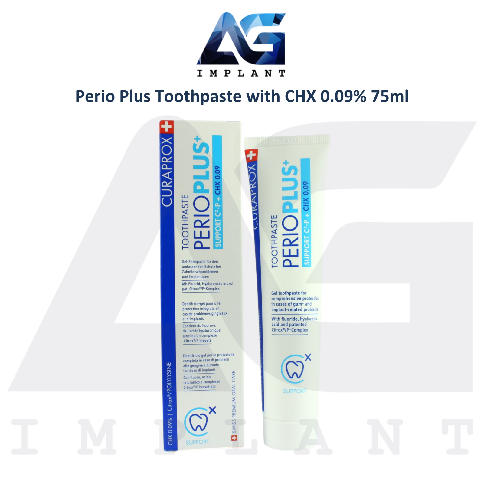 Perio Plus CHX 0.09% Dental Toothpaste 75ml Plaque Control Daily Oral Care