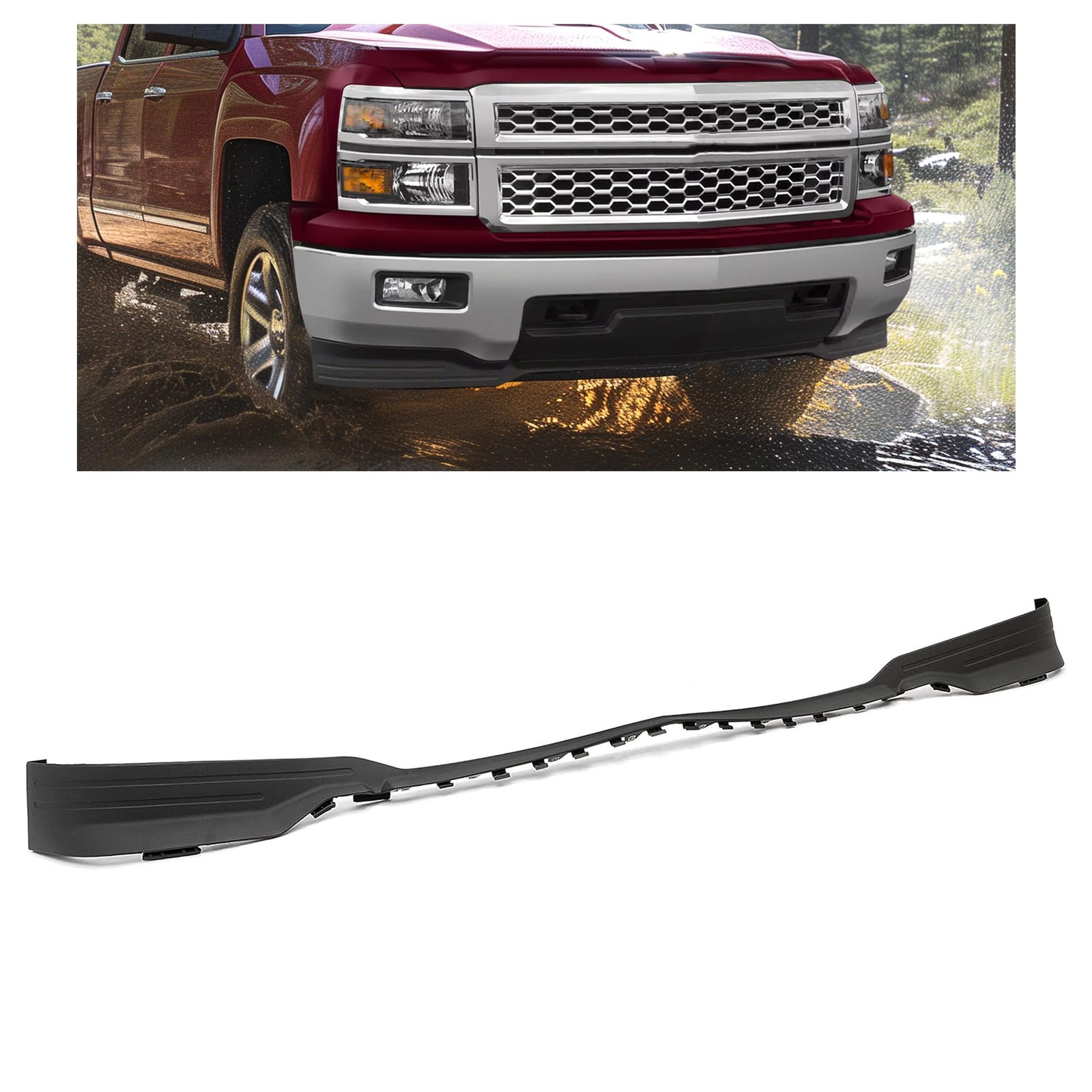Front Bumper Valance Air Dam Spoiler 2014-2015 Silverado 1500 23423409 Black