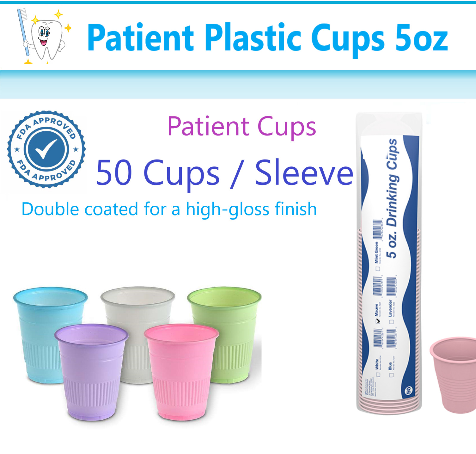 Dental Cups Disposable For Medical Dental Clinics 5 Oz, All Color Upto 1000/Cs