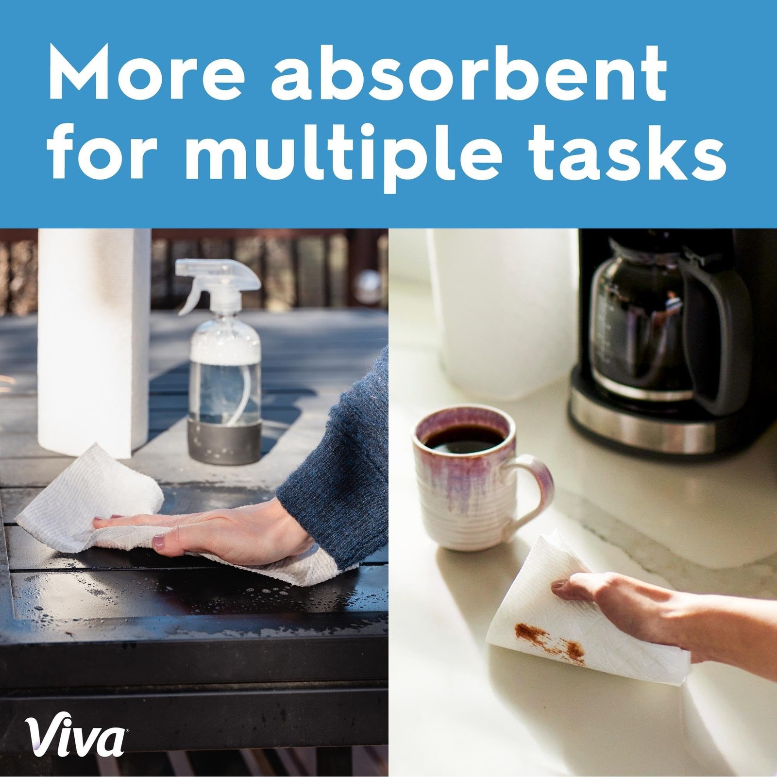 Viva Multi-Surface Cloth Paper Towels, Choose-A-Sheet Size, 12 Super Rolls, 8…