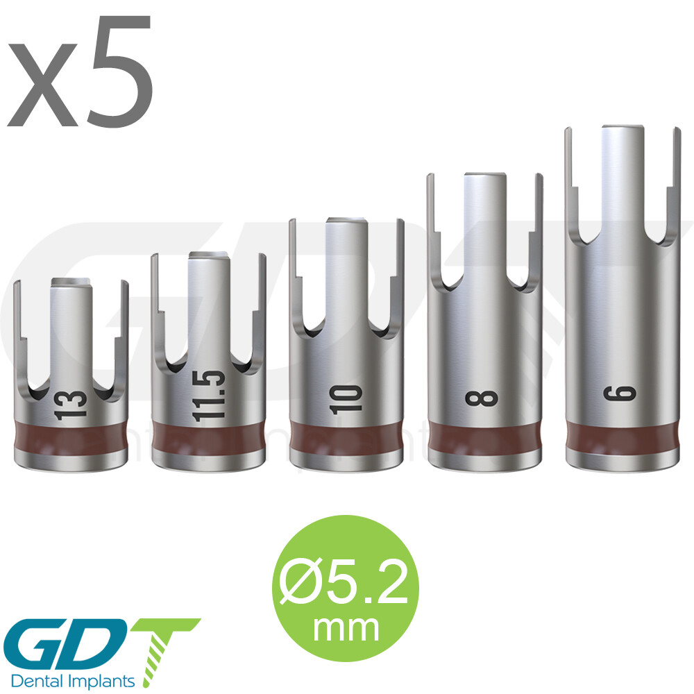 5 Drill Stoppers Set Ø5.2mm Surgical Tool Instrument Dental Im plant