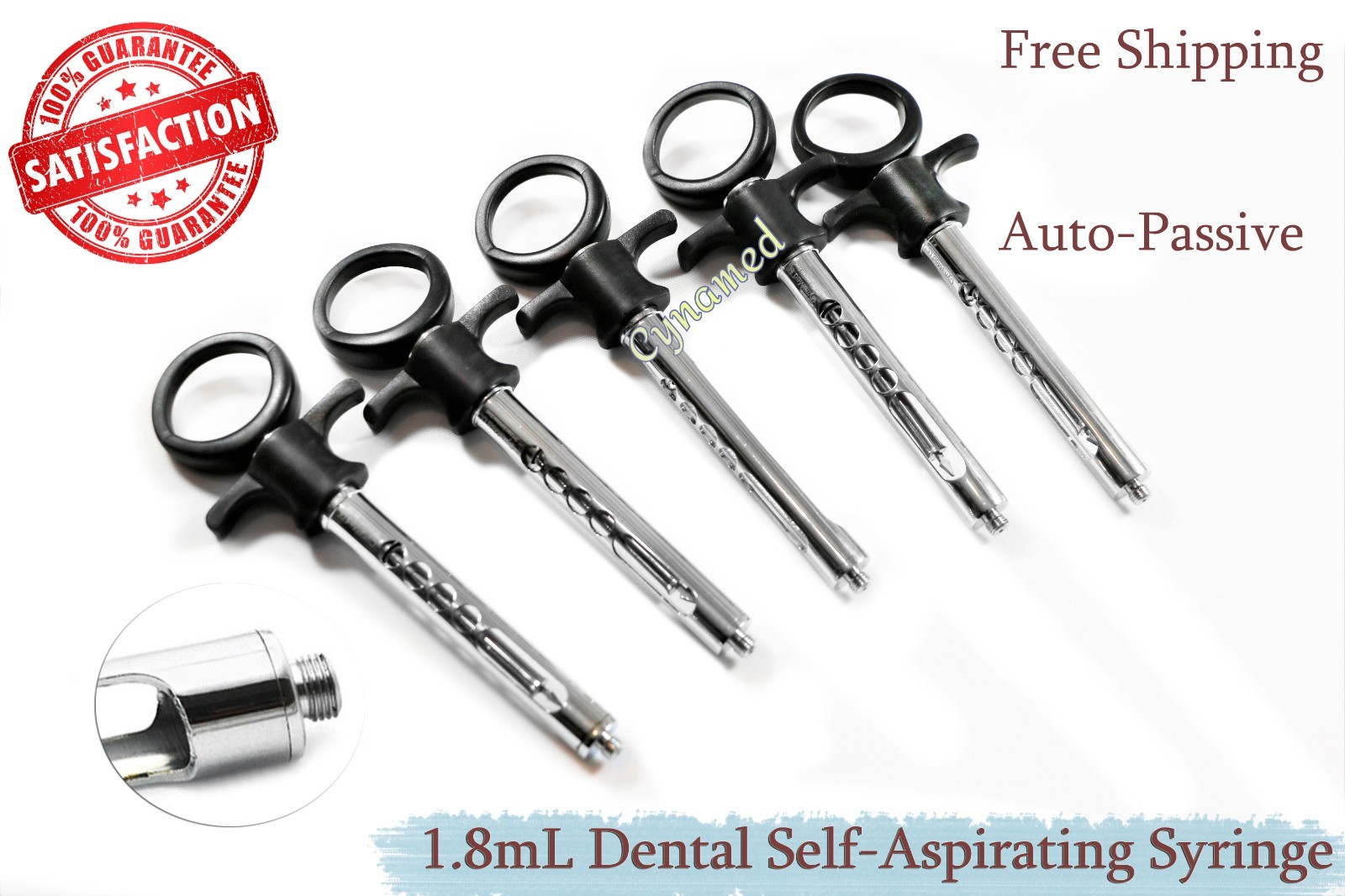 ONE RING SELF ASPIRATING ANESTHETIC SYRINGE 1.8mL GERMAN STEEL DENTAL INSTRUMENT