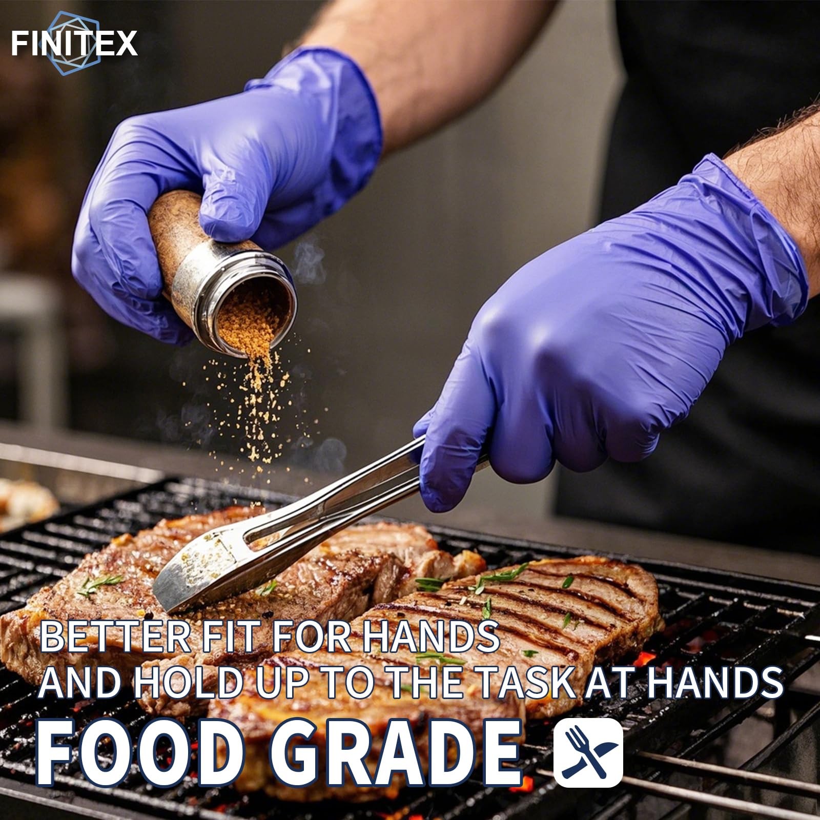 FINITEX Disposable Nitrile Exam Gloves 1000 PCS – 3.2mil Ice Blue Powder-free