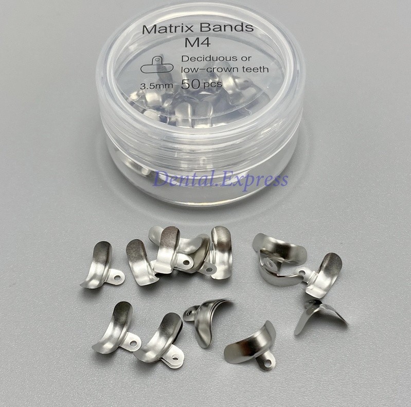 50Pcs Dental Metal Matrices Sectional Contoured Molar Matrix Refill Soft Band