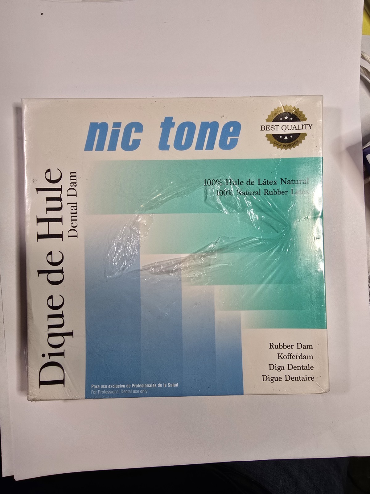 NIC TONE® Natural Rubber Latex Dental Dam Medium Blue -6″ x 6″ – MDC – 36Sheets