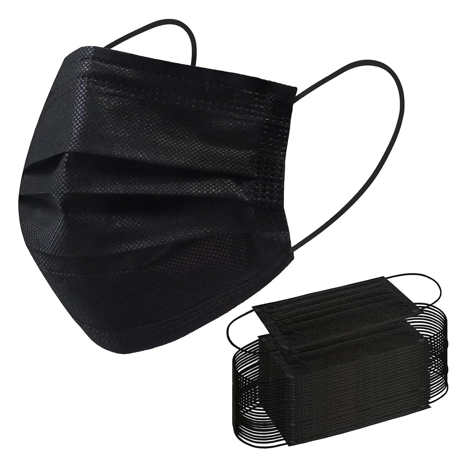 Comfortable Disposable Face Masks – 100 Pcs Black 3 Ply Protection for Everyday