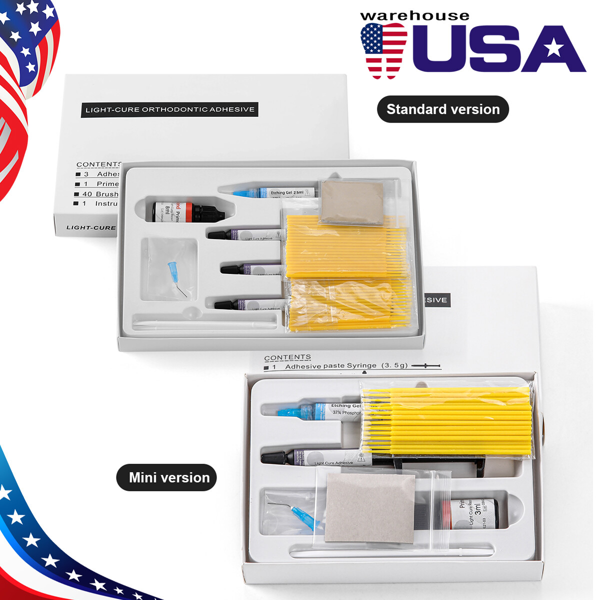 2Type Dental Orthodontic Bracket Bonding Light Cure Adhesive Composite Resin Kit