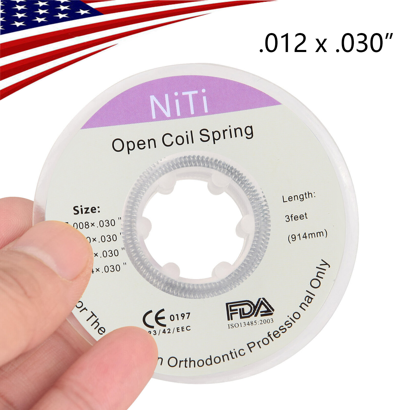 Dental Orthodontic Niti Open Coil Spring Spool .012*.030 » Inch 914mm/ 3 feet