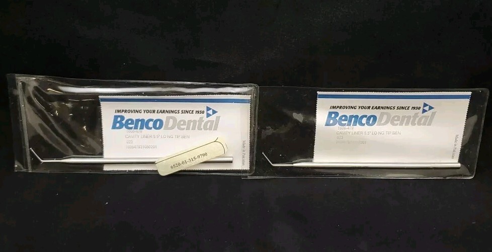 (2 Pack) Benco Dental Stainless Cavity Liner 5.5″ Long Tip 1606-479 Long