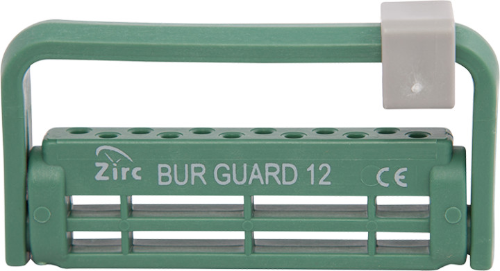 Zirc Dental 50Z406D Steri-Bur 12 Hole Bur Holder Guard Green Adjustable