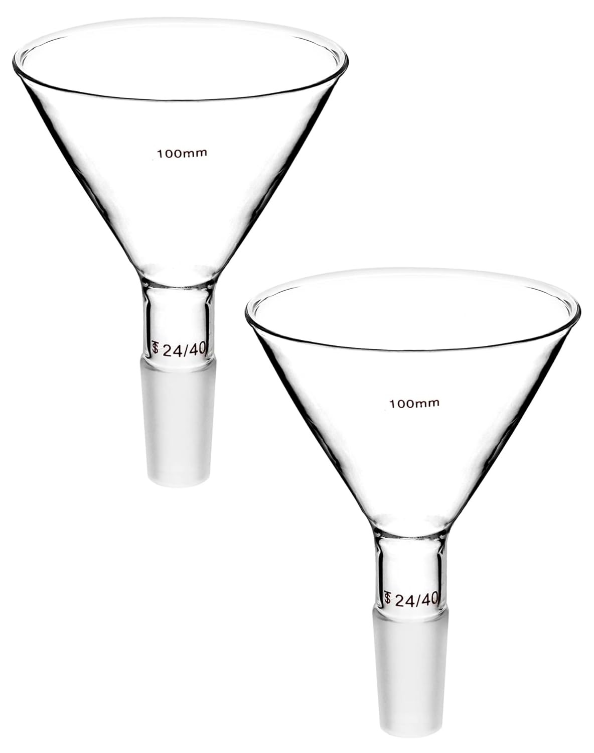 Glass Jointed Short Stem Powder Funnel Filter Funnel with 100mm Top O.D and 24/4