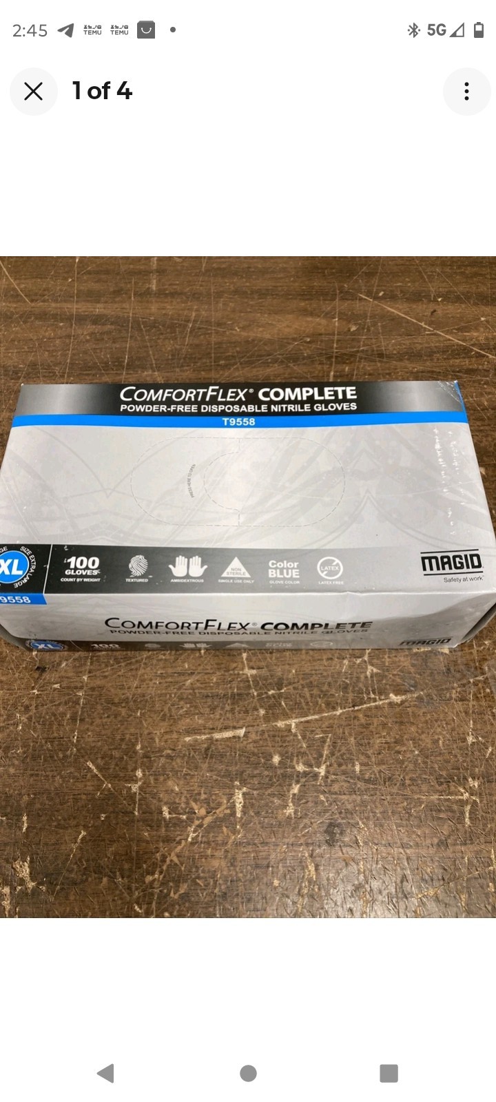 Magid Nitrile Gloves Non Powdered Count 50 Pieces Per Box SIZE XL