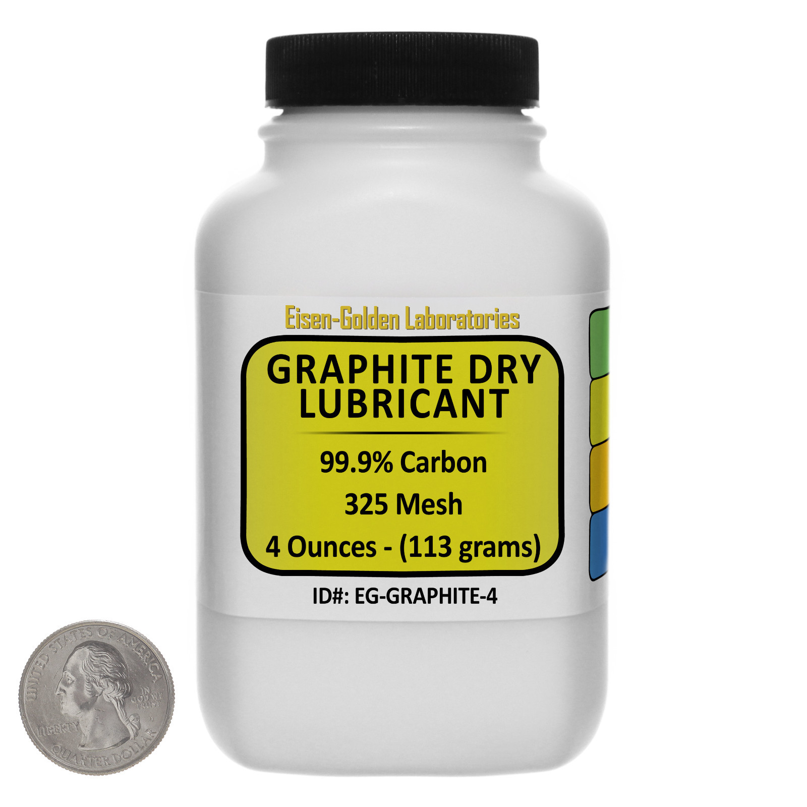 Graphite Dry Lube [C] 99.9% ACS Grade Powder 4 Oz in a Space-Saver Bottle USA
