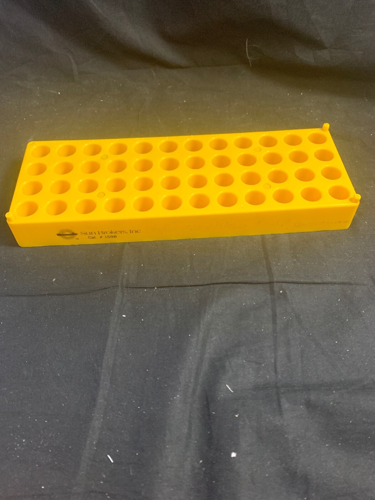 SUN BROKERS INC. Plastic Yellow 48-Well Vial Tube Rack Stackable 1598 1/Pack