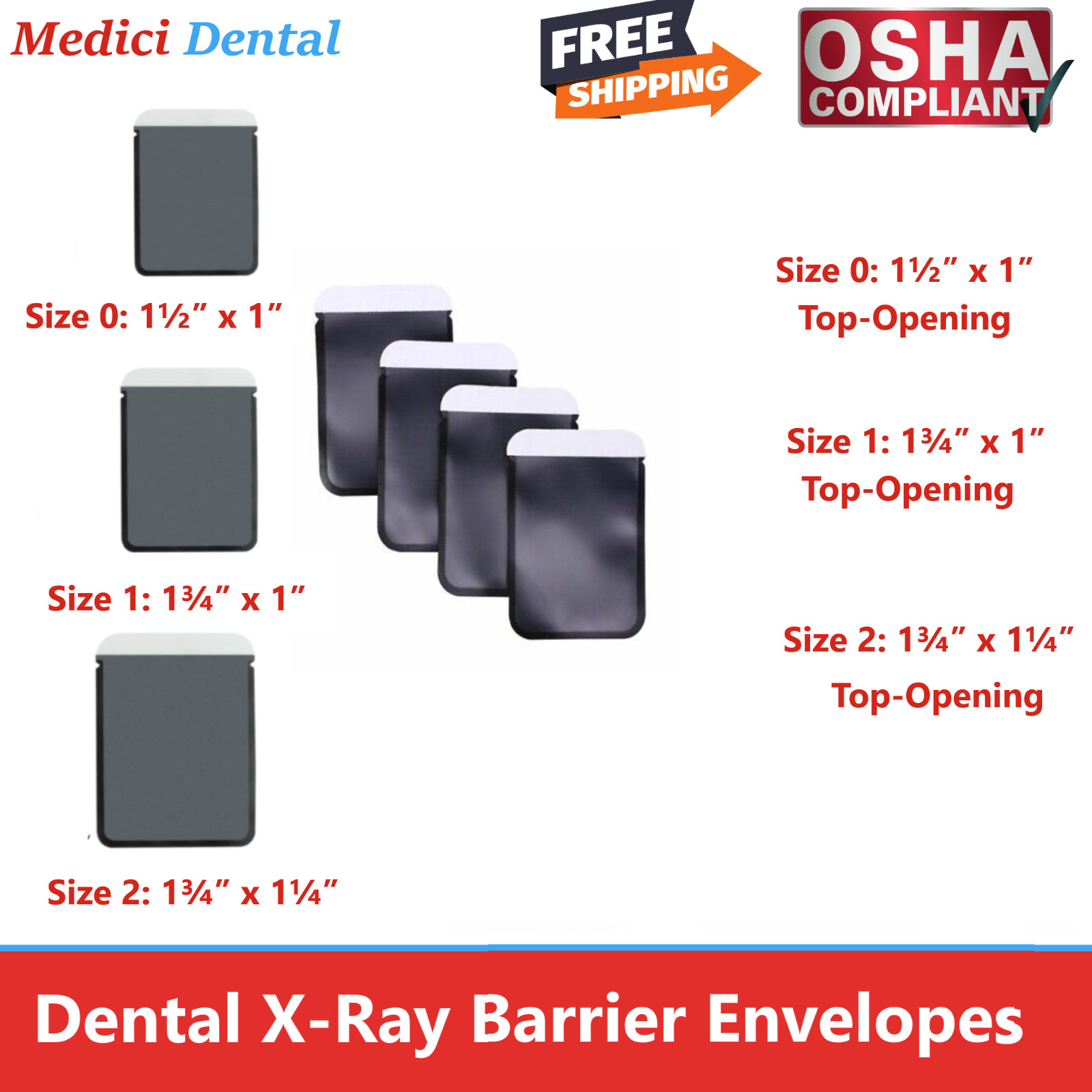 ScanX Barrier Envelopes for Phosphor Plate Dental Digital X-Ray Size 0 1 2 3 4