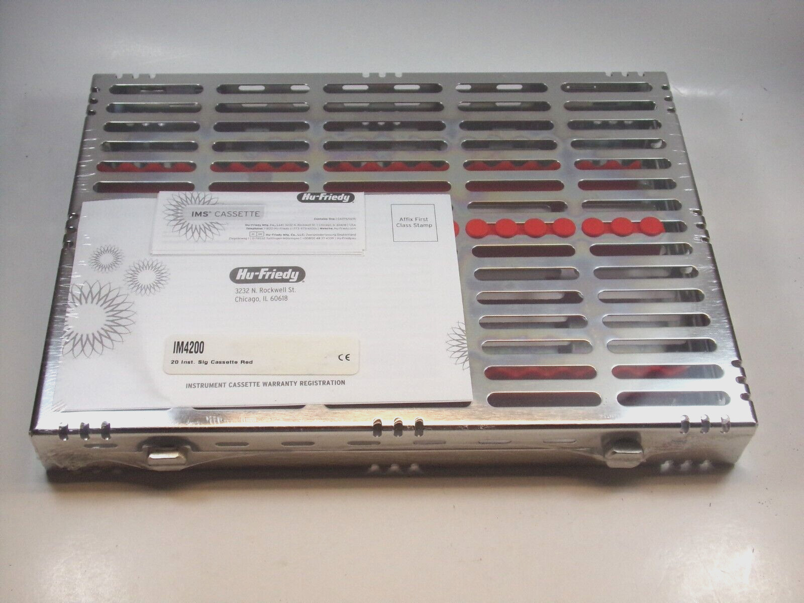 HU FRIEDY 20 Instrument Large Red Cassette 8″ x 11″ x 1.25″ | IM4200