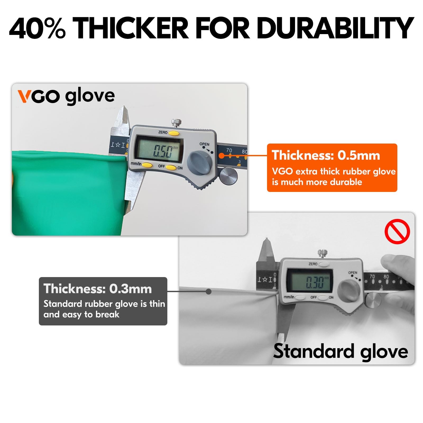Reusable Rubber Dishwashing Gloves, Long Sleeve, Thick, Size M, Green