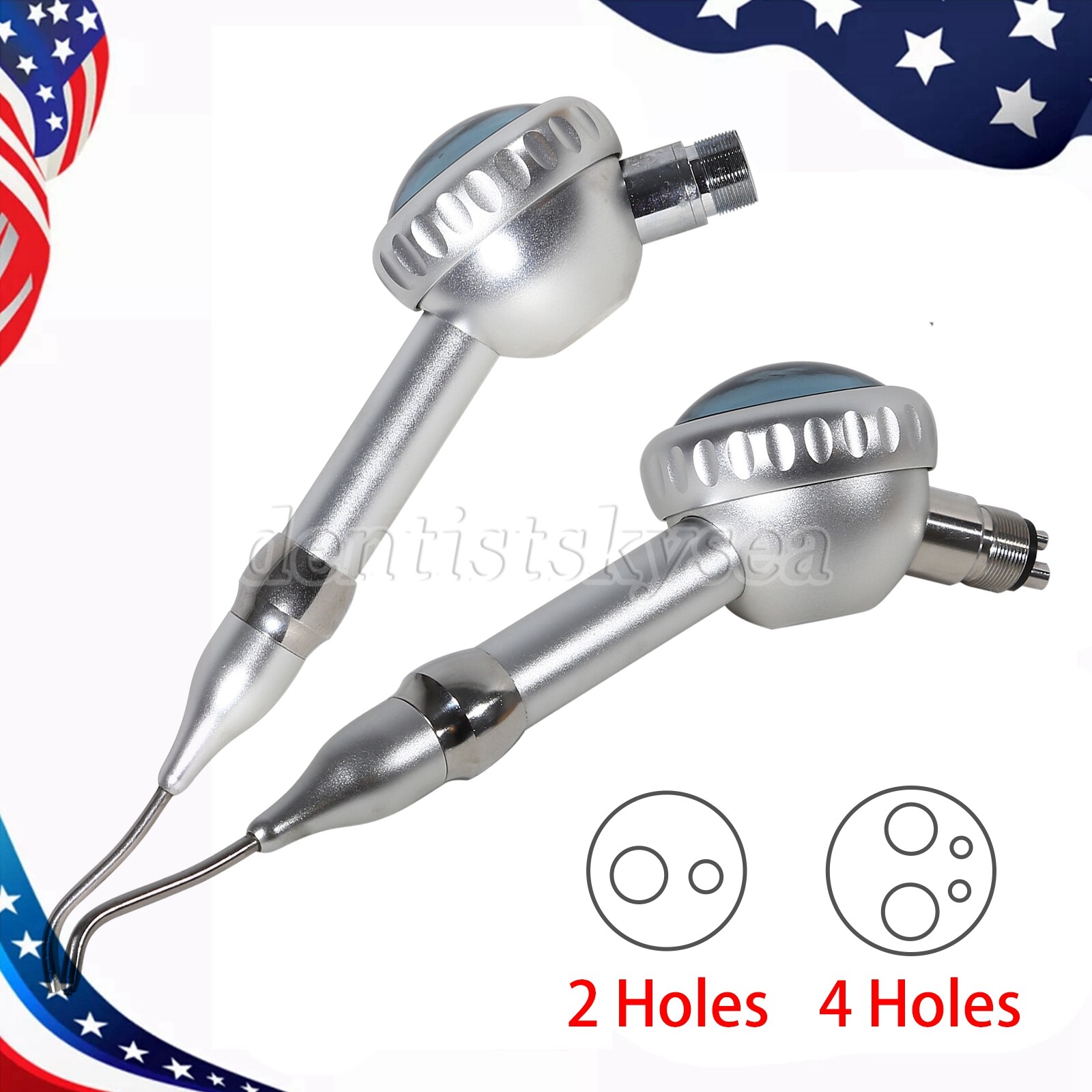 Dental Polisher Air flow Polishing prophy jet Handpiece teeth sand white2/4Holes