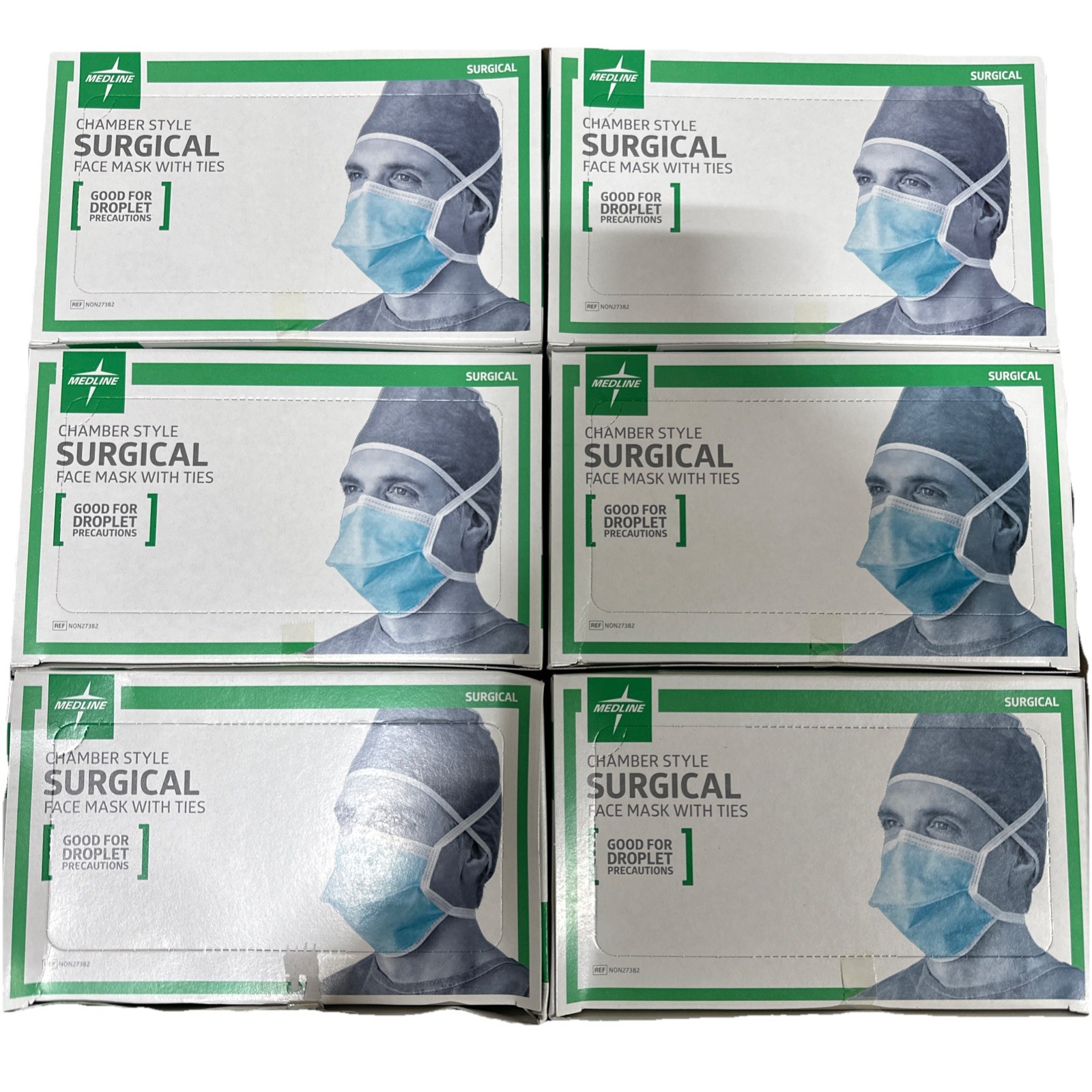Medline Surgical Face Mask w/ Ties Chamber Style Type II Case Of 300 NON27382
