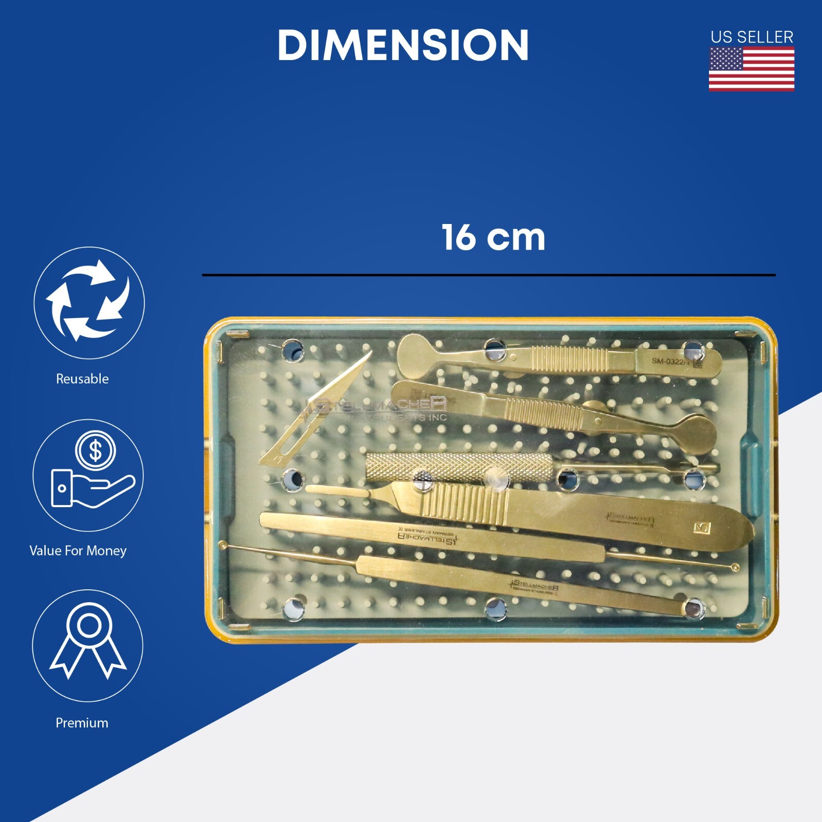 8 Pcs Chalazion Ophthalmic Cataract Set Surgical Instruments Sterilization Tray