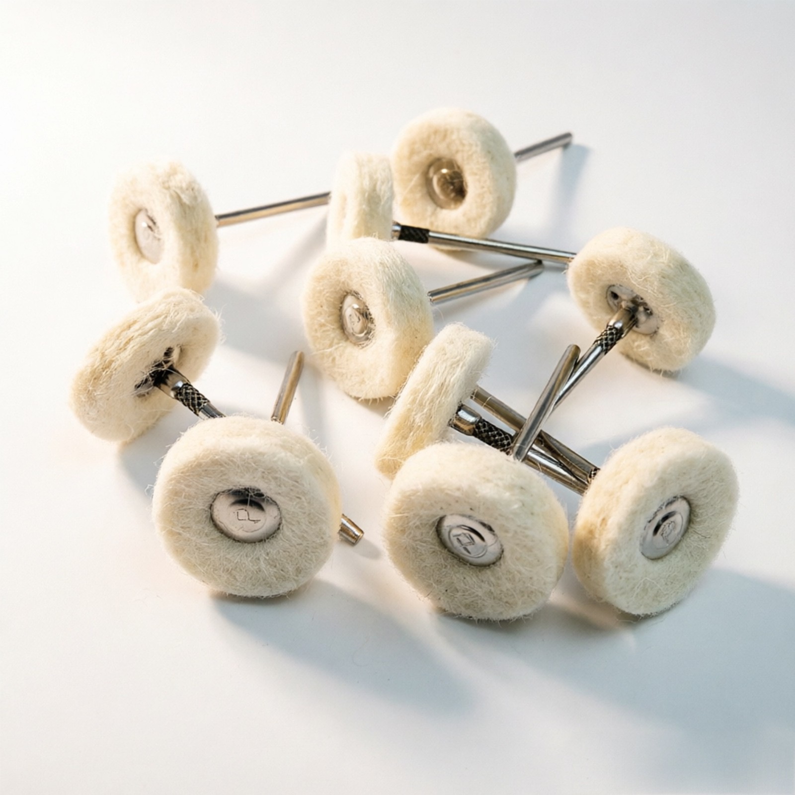 Dental Wheel Wool Felt Disc Polishing Brush Buffing Pads Burs Rotary Tool 10 Pcs