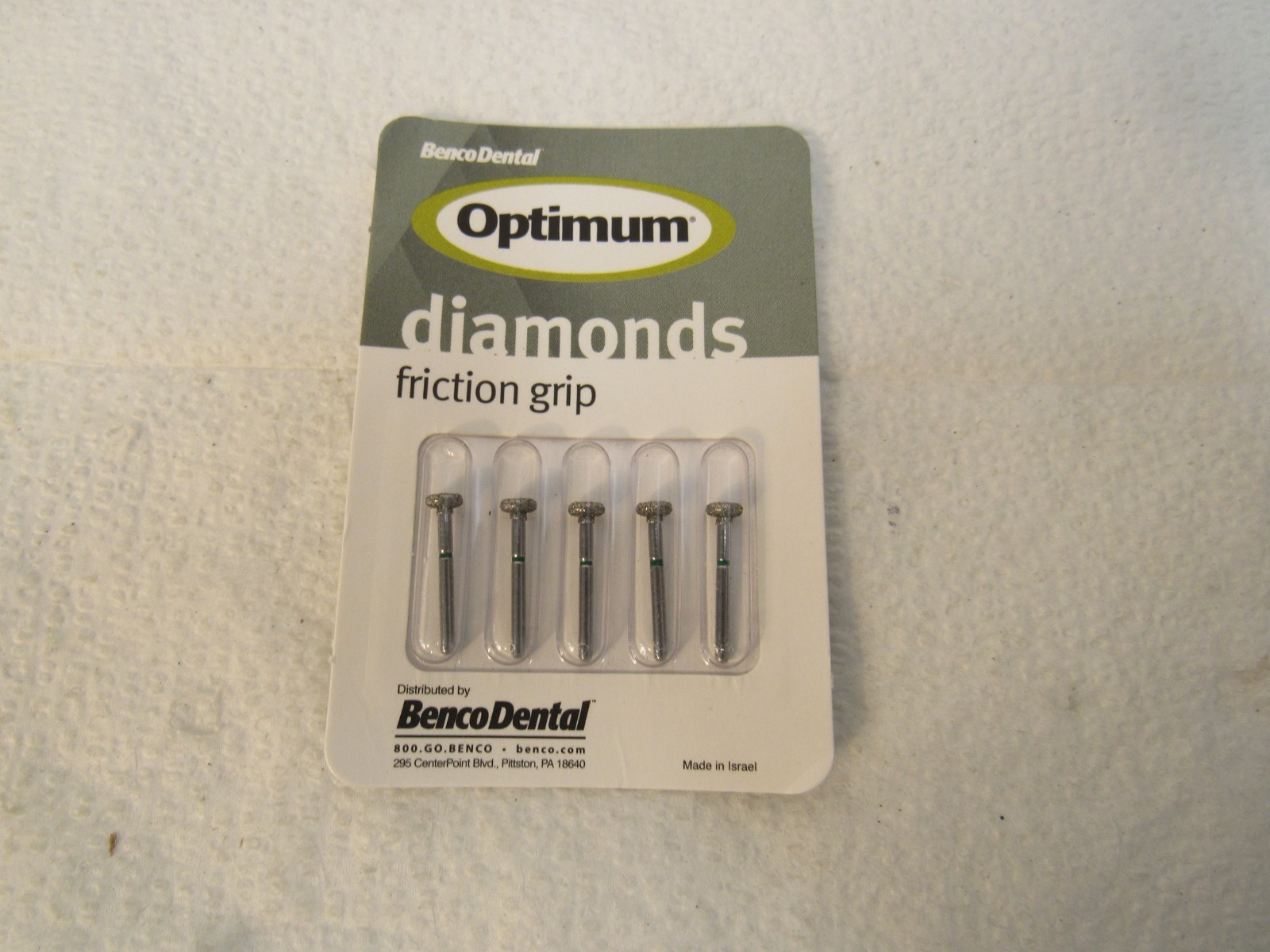 Benco Dental Optimum Diamonds Friction Grip Burrs 5 Pack Shape: 909-040C