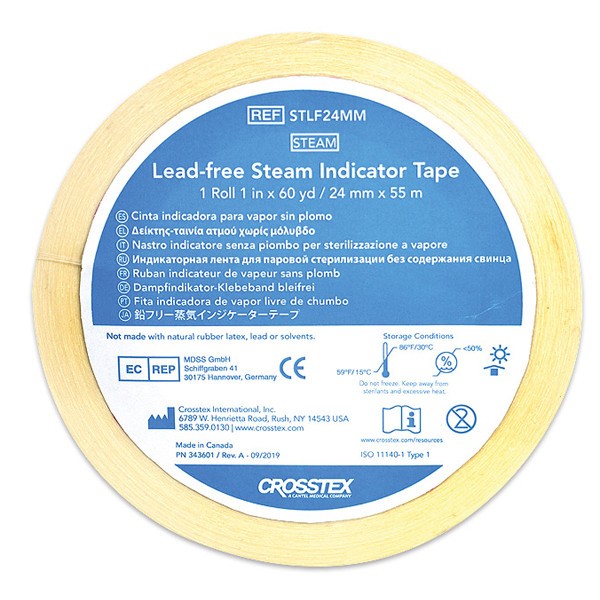 Crosstex Crosstex 1′ Steam Indicator Tape, 60 Yards Per Roll, 1/Pk. Color change