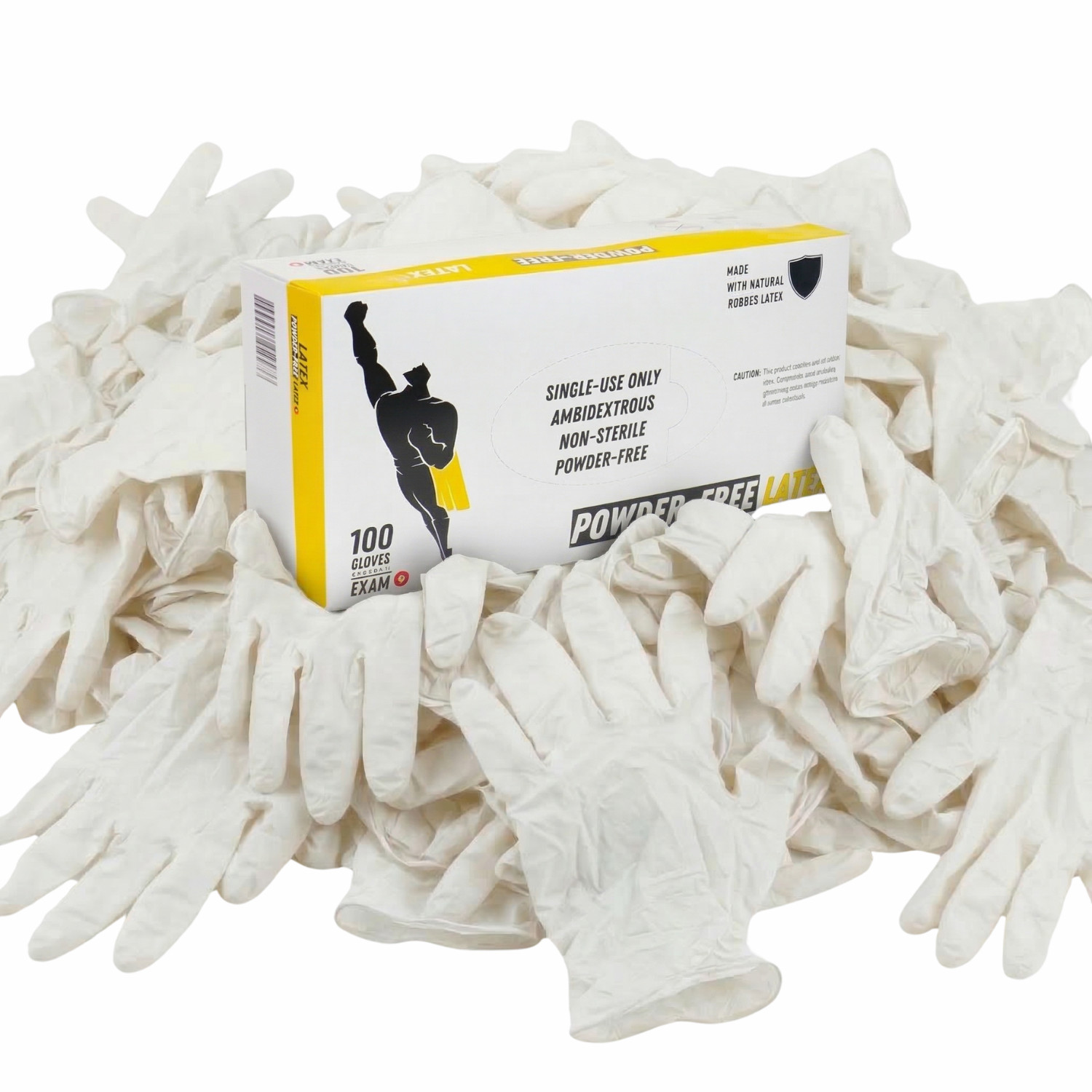 [1000 Pieces] Latex Gloves Powder-Free, 4.5 Mil, Non-Vinyl, Hand Glove – Small