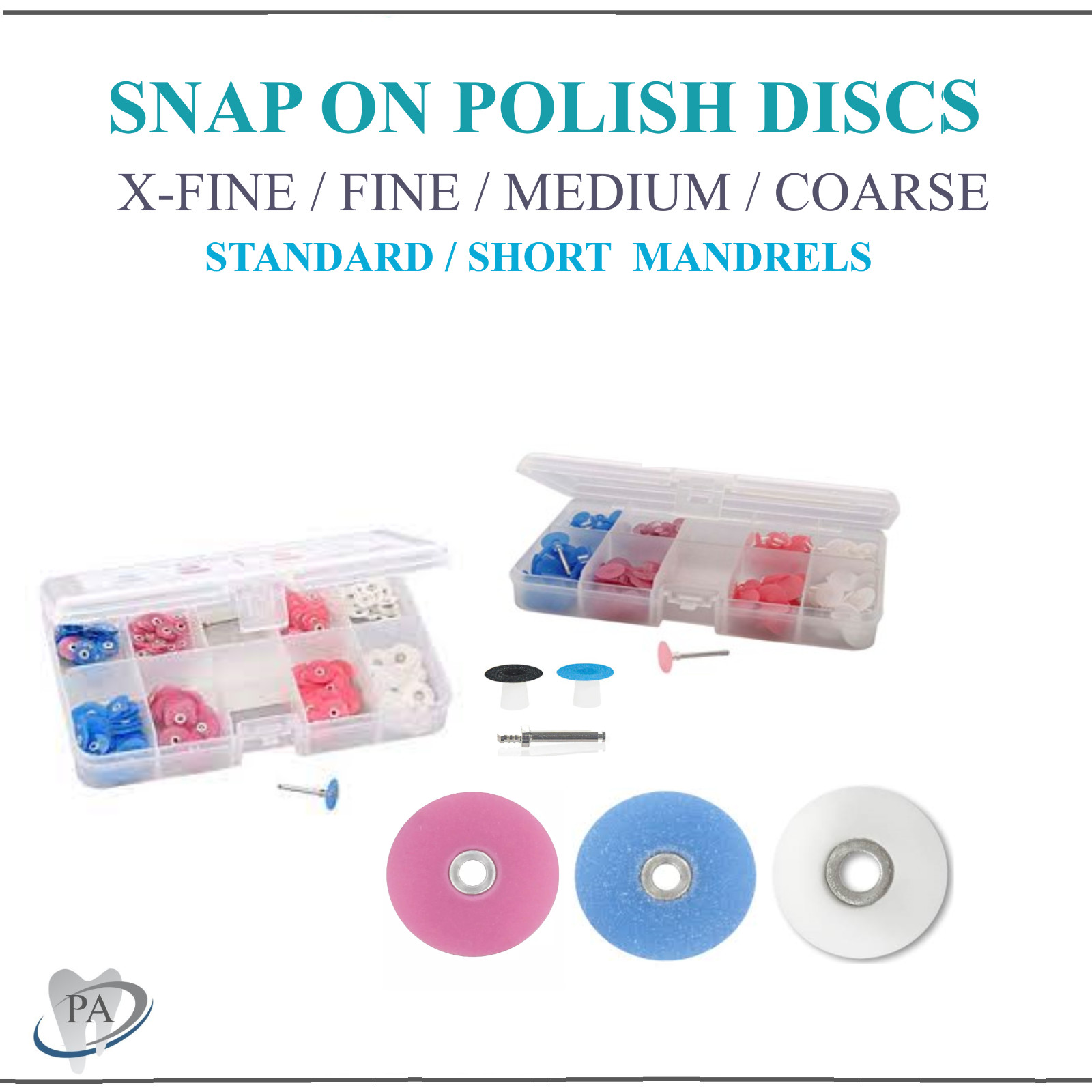 Dental SNAP ON POLISH DISCS – Contouring and Polishing System, Color Code 100/Pk