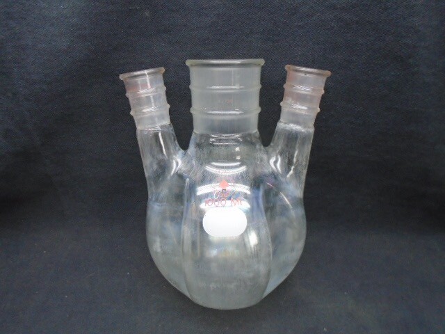 ACE Glass 3-Neck 1000mL Morton Indented Round Flask 45/50 Middle 24/40 Side 6958