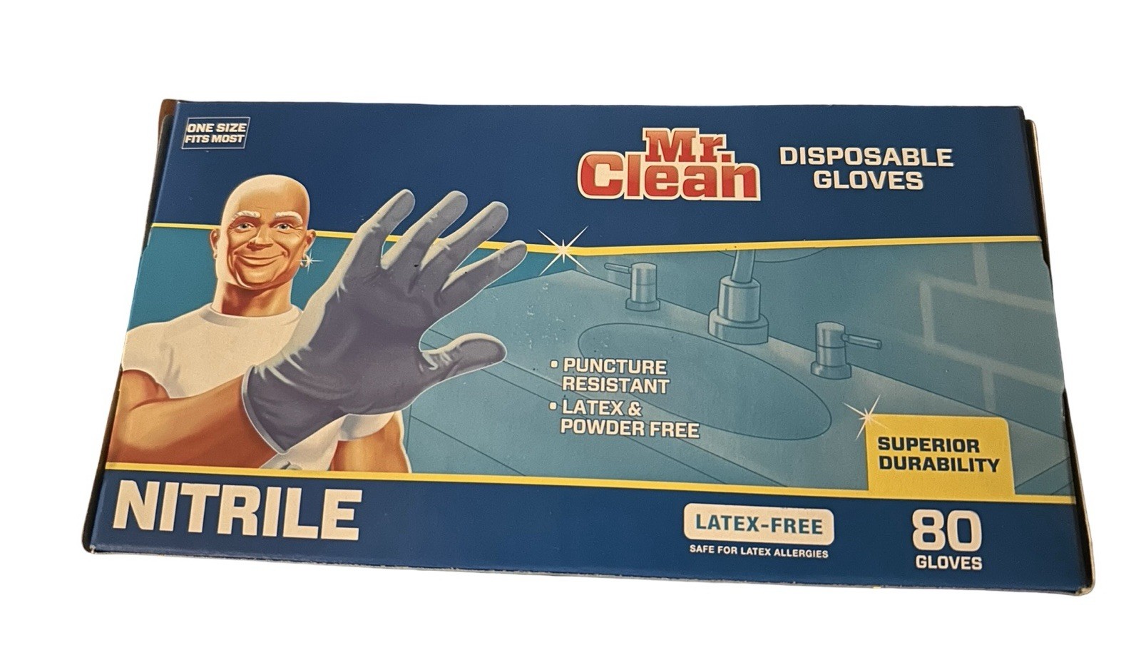 Mr Clean 80-Count Disposable Latex and Powder Free Gloves 1 Box