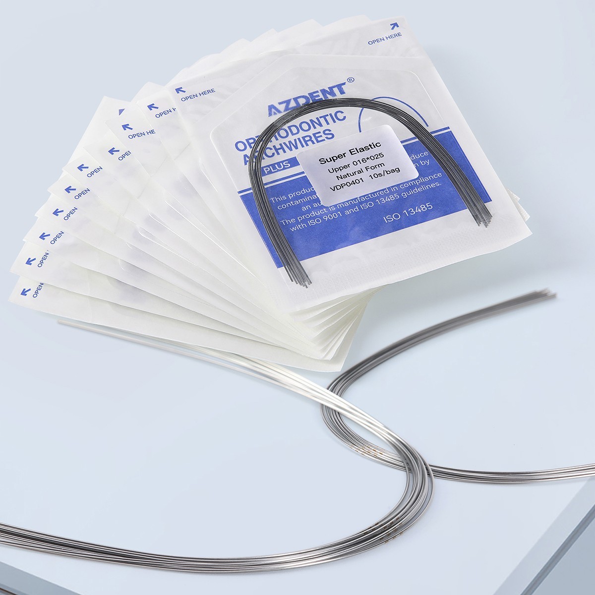 AZDENT Plus Dental Ortho Super Elastic NiTi Arch Wires Round Ovoid 10pcs/Bag