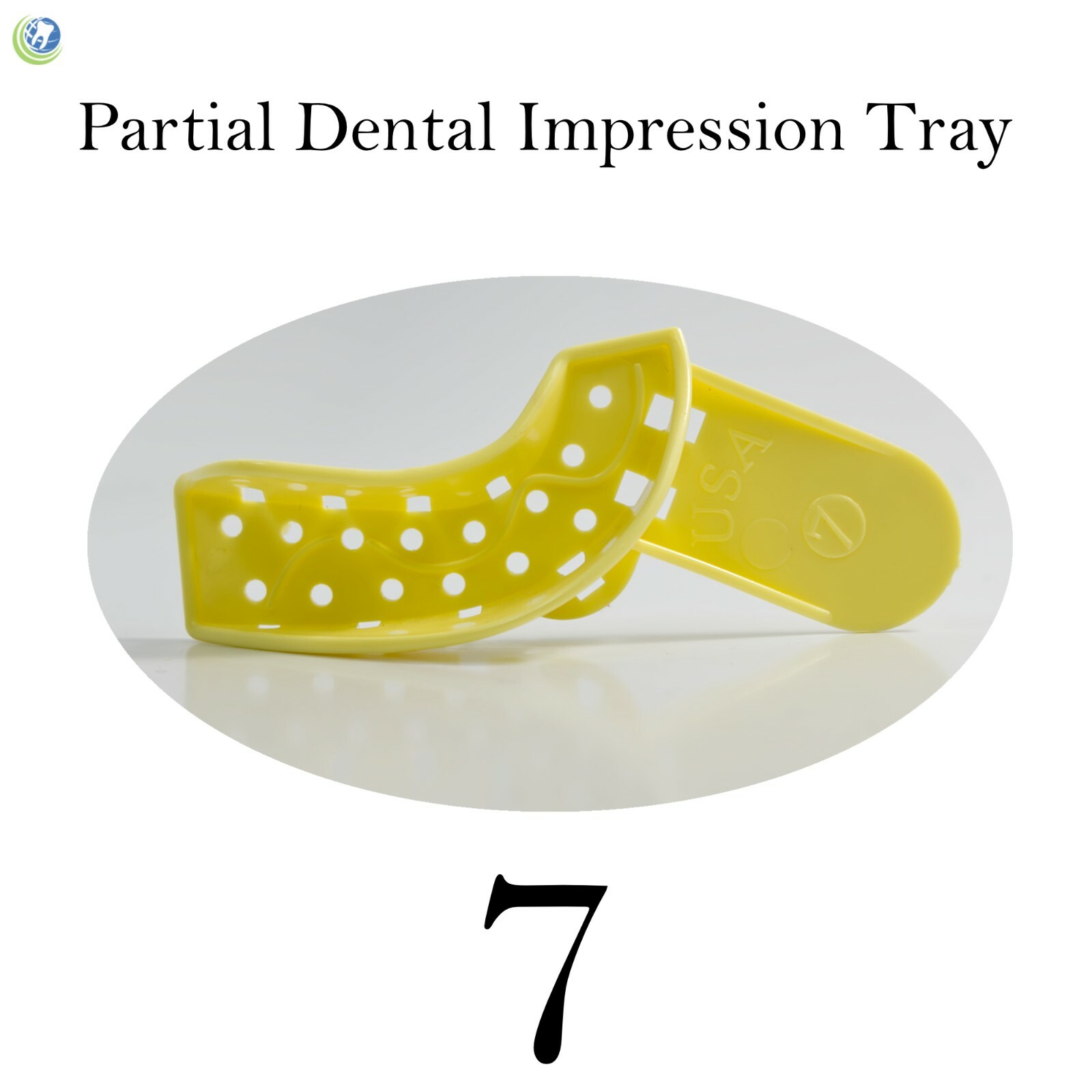 DISPOSABLE PLASTIC AUTOCLAVABLE IMPRESSION TRAYS PARTIAL PERFORATED #7 12/BAG