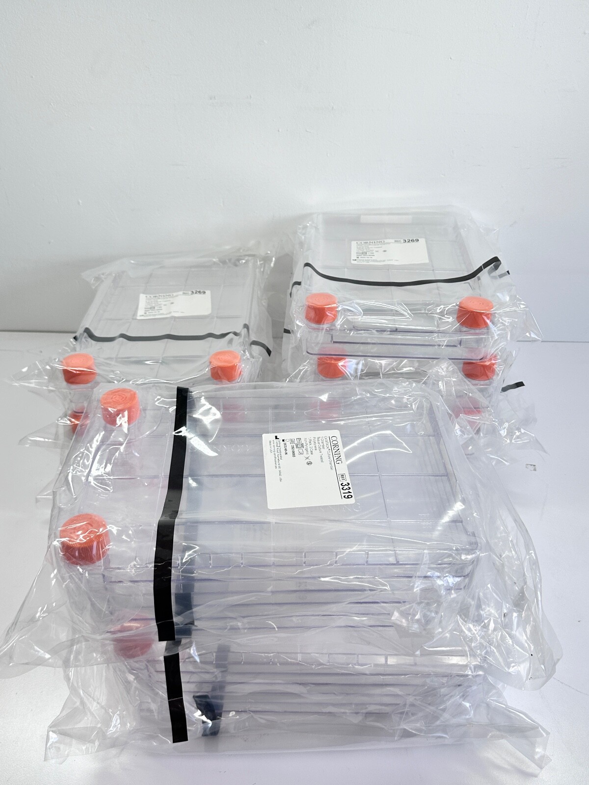 CORNING Polystyrene 2-Chamber TC-Treated CellSTACK W Vent Caps 7x 3269 2x 3319