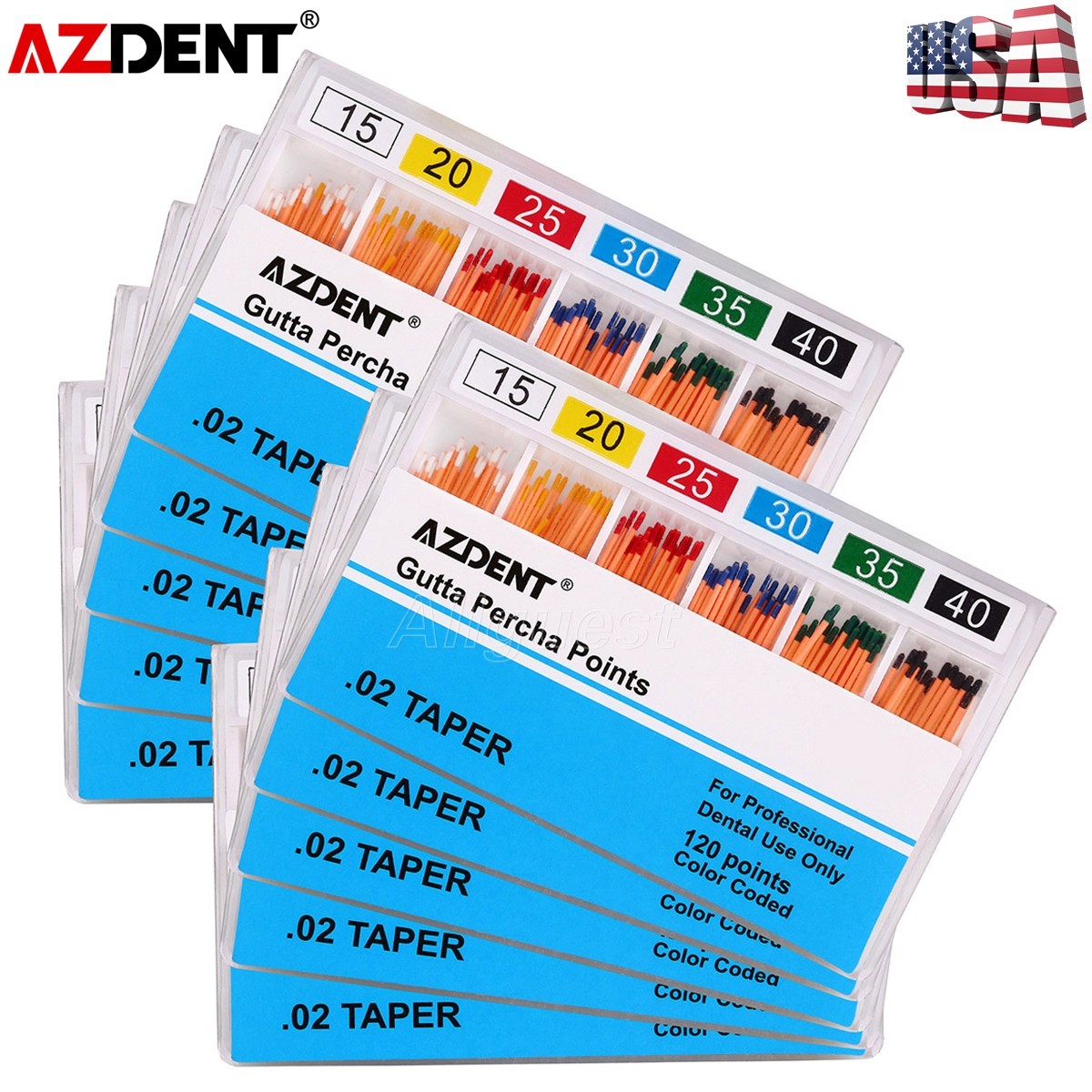 10 Boxes Dental Endodontic Gutta Percha Points GP 0.02 Taper 15-40# 120pcs/box