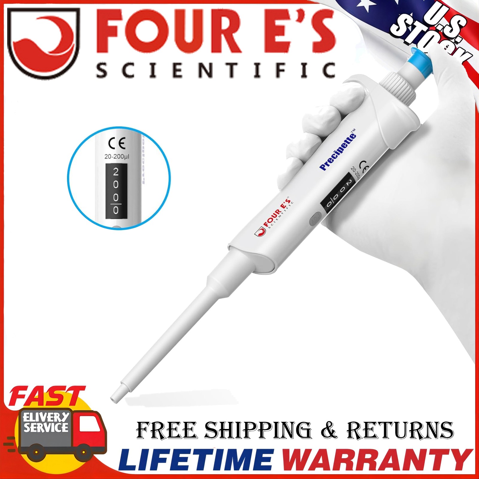 Adjustable Volume Pipette Single Channel Micropipette High Precision Pipettor US