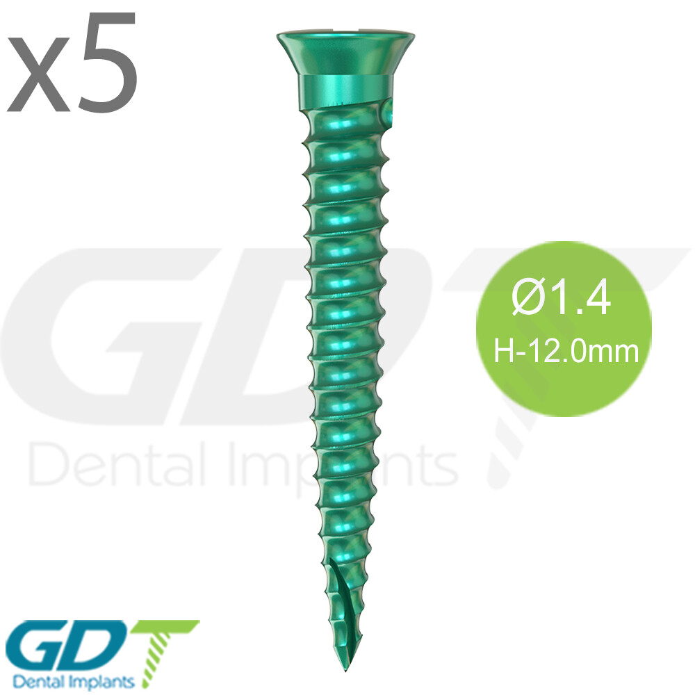 5 Self Drilling GBR Bon Screw Ø1.4mm, 12.0mm Membrane Fixation Dental Im plant