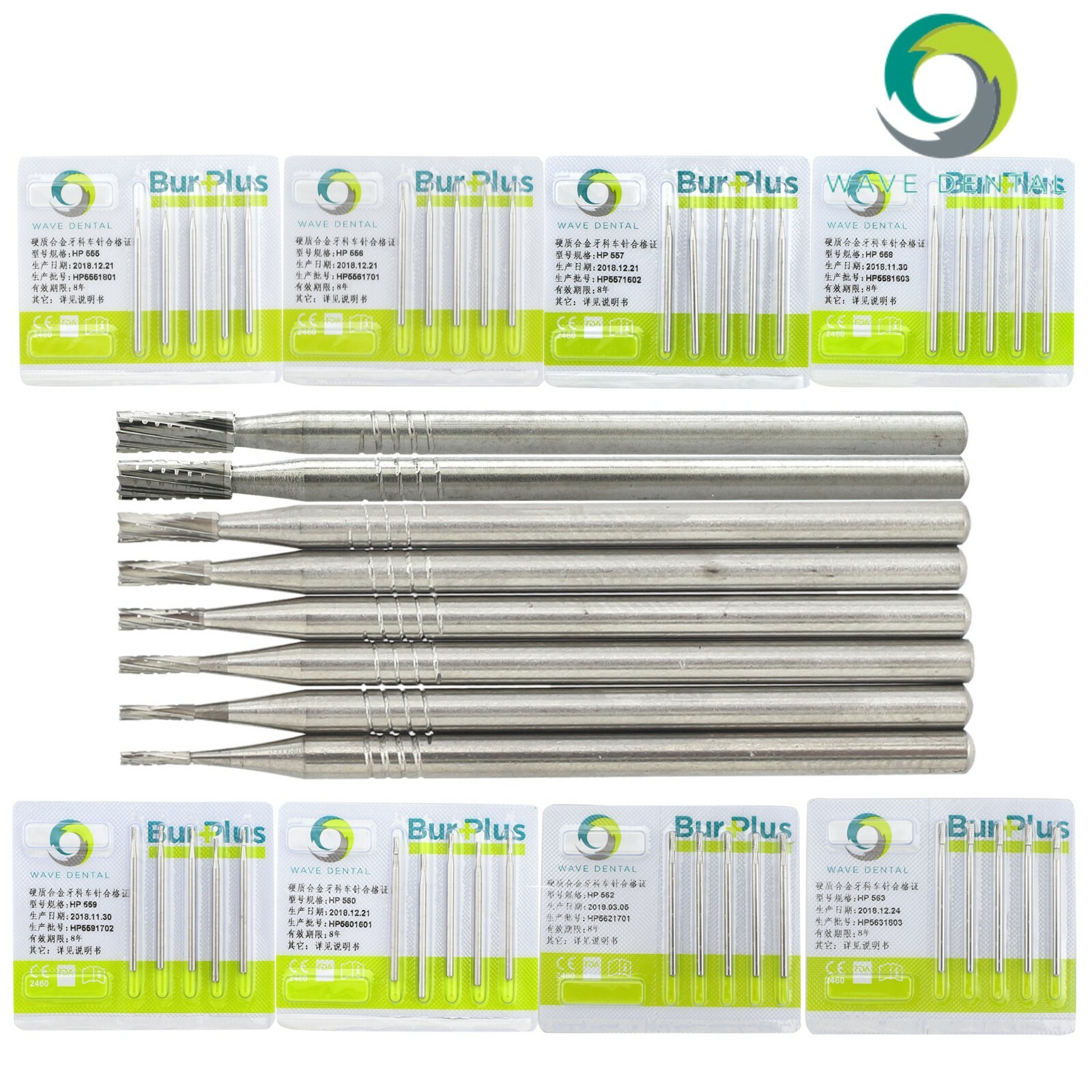 Wave Dental Carbide Crosscut Burs Straight Handpiece HP 555 557 559 560 UK Prima
