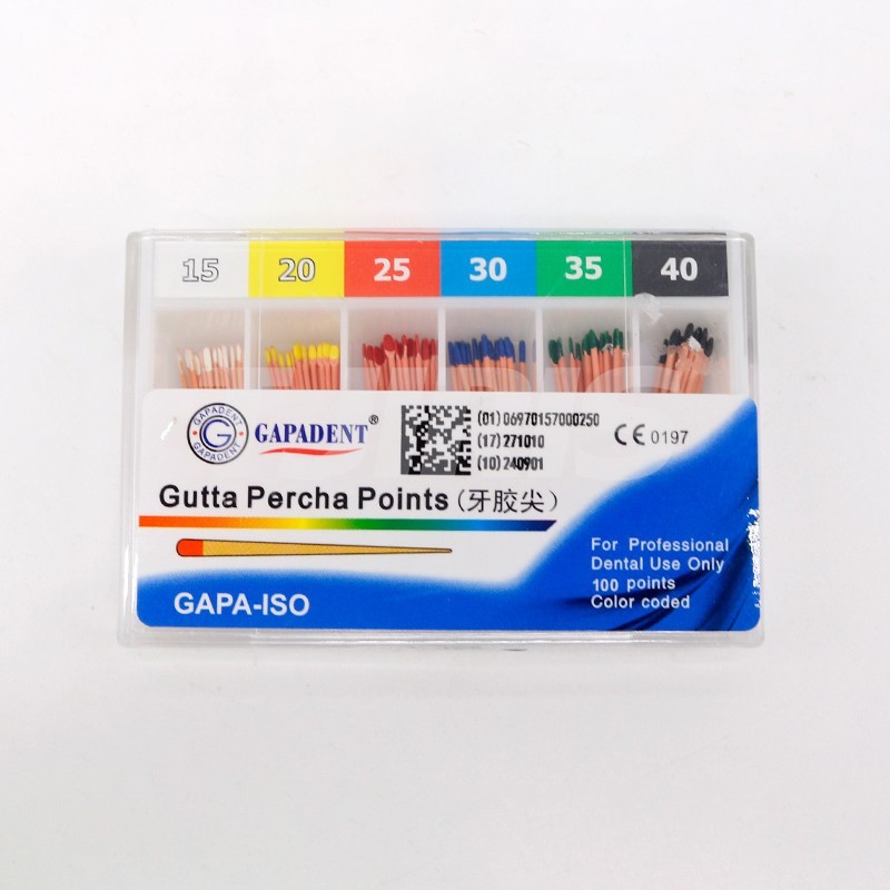 Dental Gutta Percha Points Taper 0.02 All Size 15-40 (100/pack)