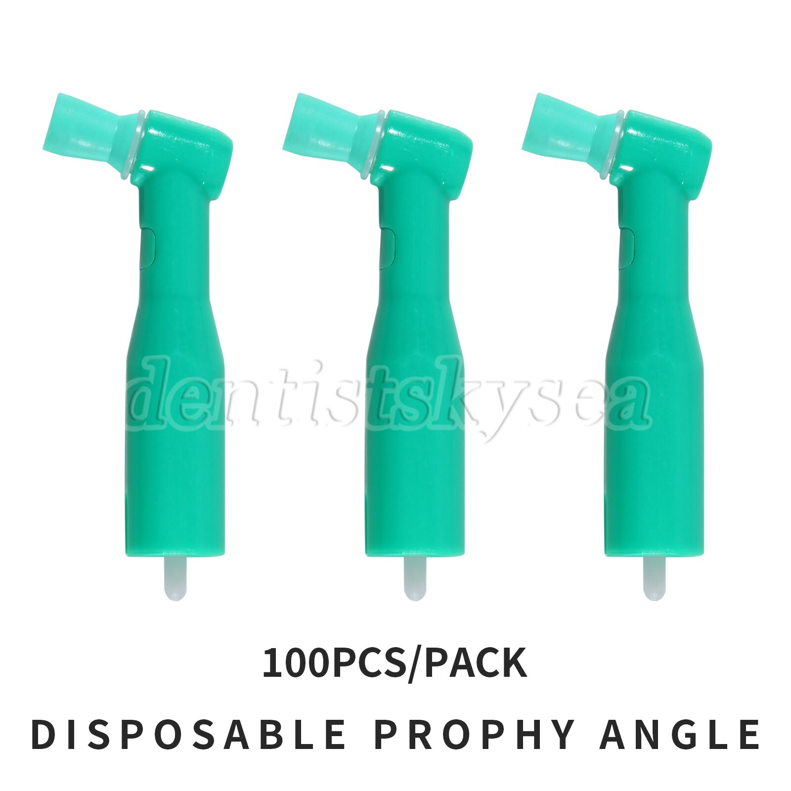 100pcs Dental Prophy Angle Polish Cup Disposable 105° Contra Angle Brush Green