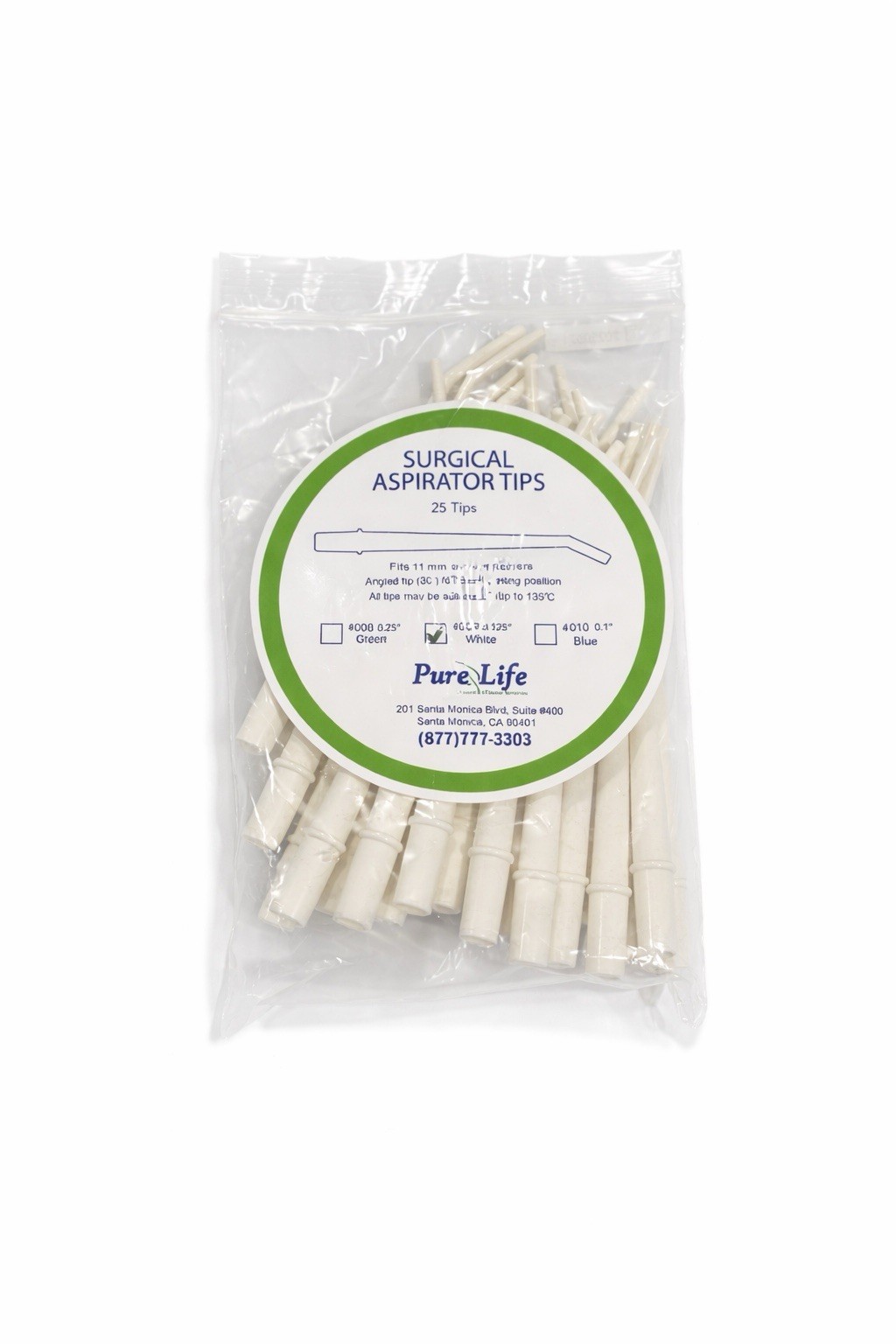 25PCS White Surgical Aspirator Tips Small size 1/8″ Dental Suction Tips
