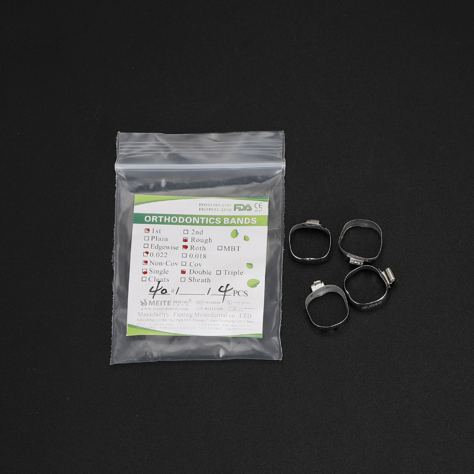 Dental Orthodontic 1st Molar Bands Buccal Tubes Lingual Cleats Roth 022 #35-40