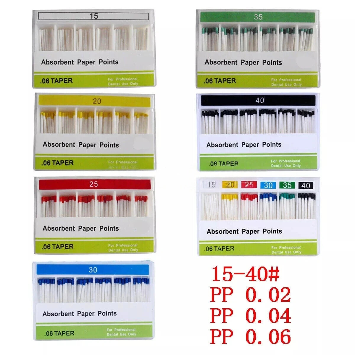 Dental Endo Absorbent Paper Points Endodontic Root Canal Taper 0.02/0.04/0.06