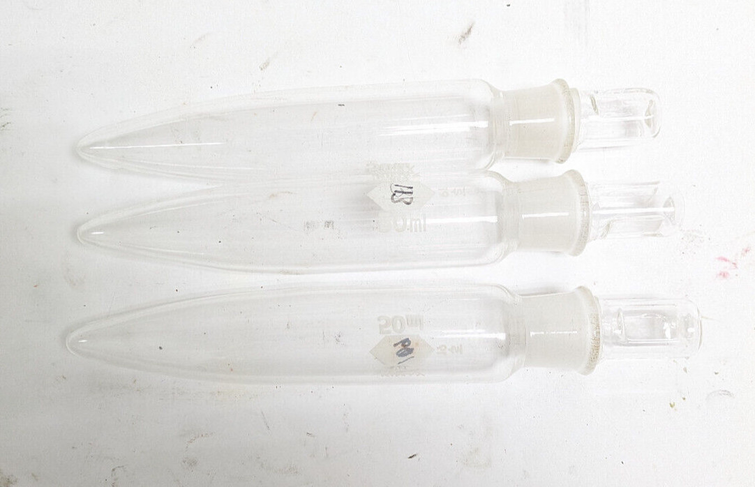 3 Large Temperature Resistant 50ml Test Tubes w/ glass stoppers