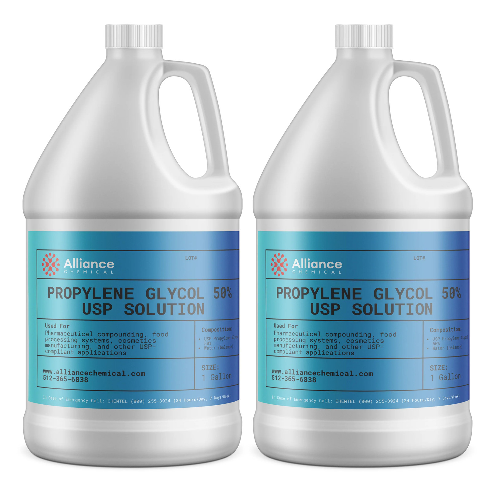 Propylene Glycol 50% – USP Grade (C3H8O2) – 2 Gallons