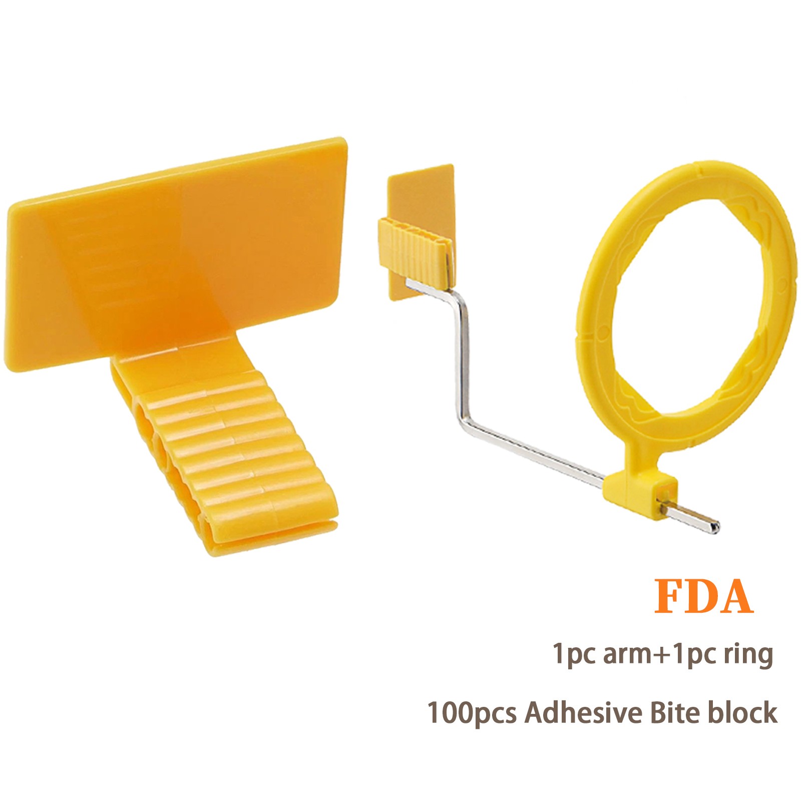 Dental X-Ray Sensor Holder 100 pcs self-adhesive Bite block 1pc Arm+1pc Ring Set