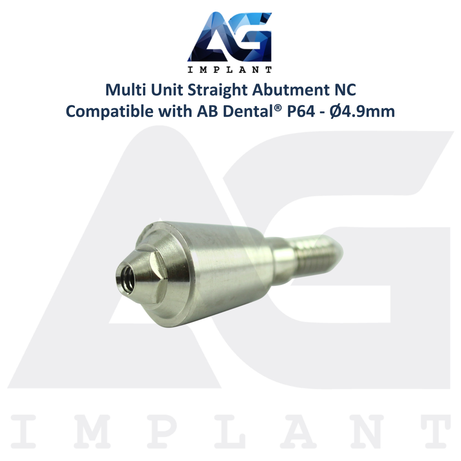 5 Straight Multi Unit Titanium Prosthetic P64 AB Dental® Compatible Ø4.9mm
