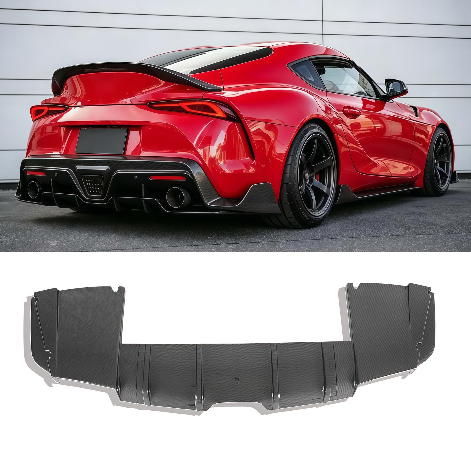 Rear Diffuser Lip Toyota Supra A90 2021-2025 Sport Style ABS Matte Black