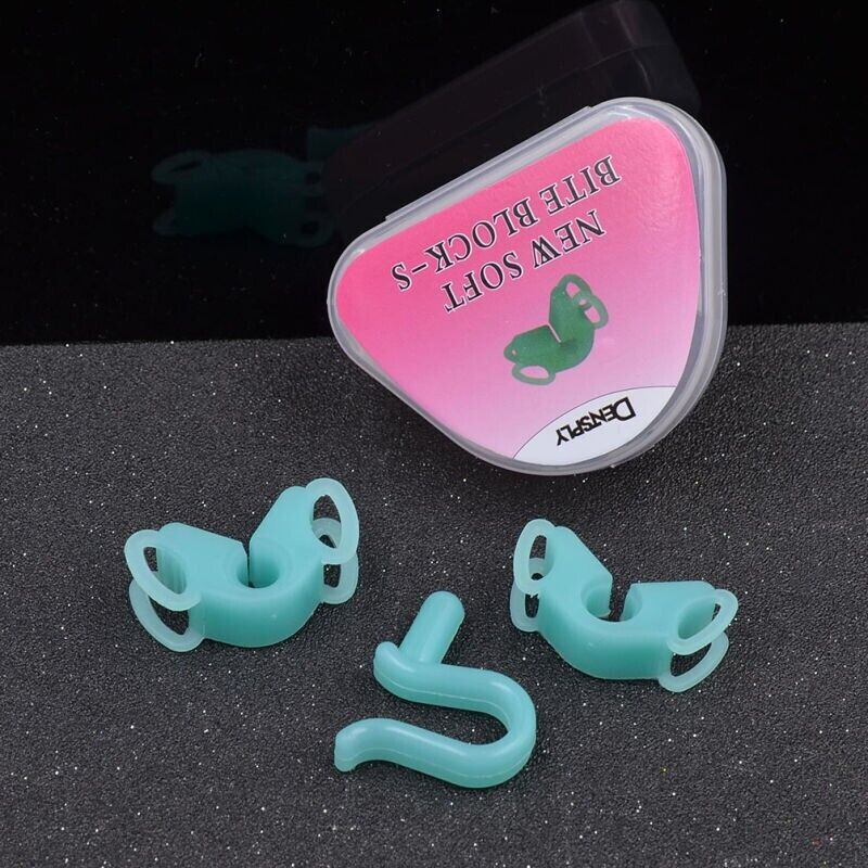 3 Pcs/Set Dental Silicone Bite Block Mouth Prop Autoclave 135 ℃ Sterilize Blue