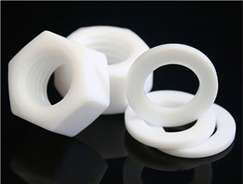 M3 M4 M5 M6 M8 M10 M12 M14 M16 M20 PTFE Hex Nut/Flat Washer Corrosion-Resistant